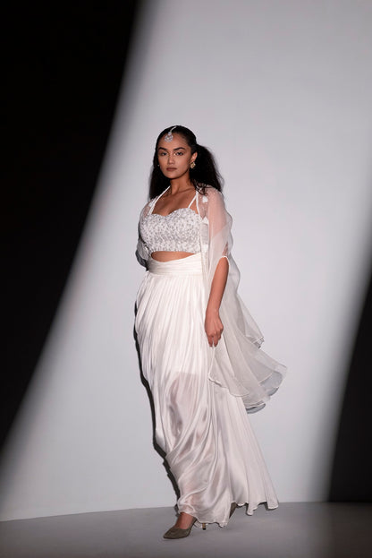Drape skirt set