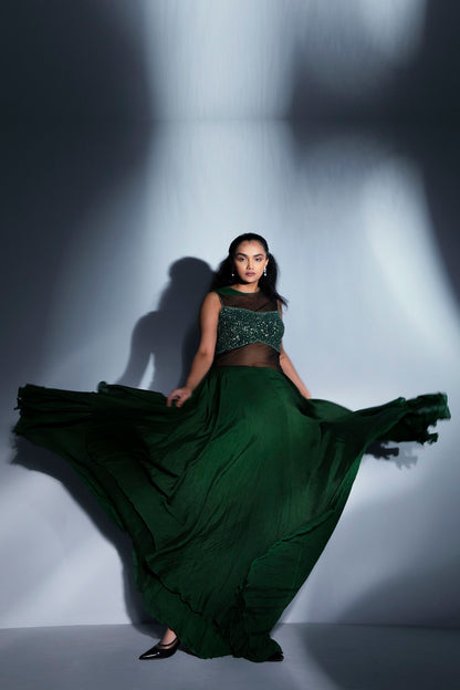 Flowy layered single gown dress