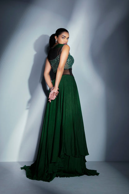 Flowy layered single gown dress